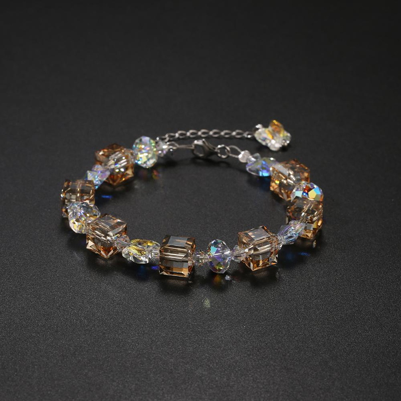 Multi-Color Beads Charm Bracel - Lobster Clasp Silver ulasan dan harga