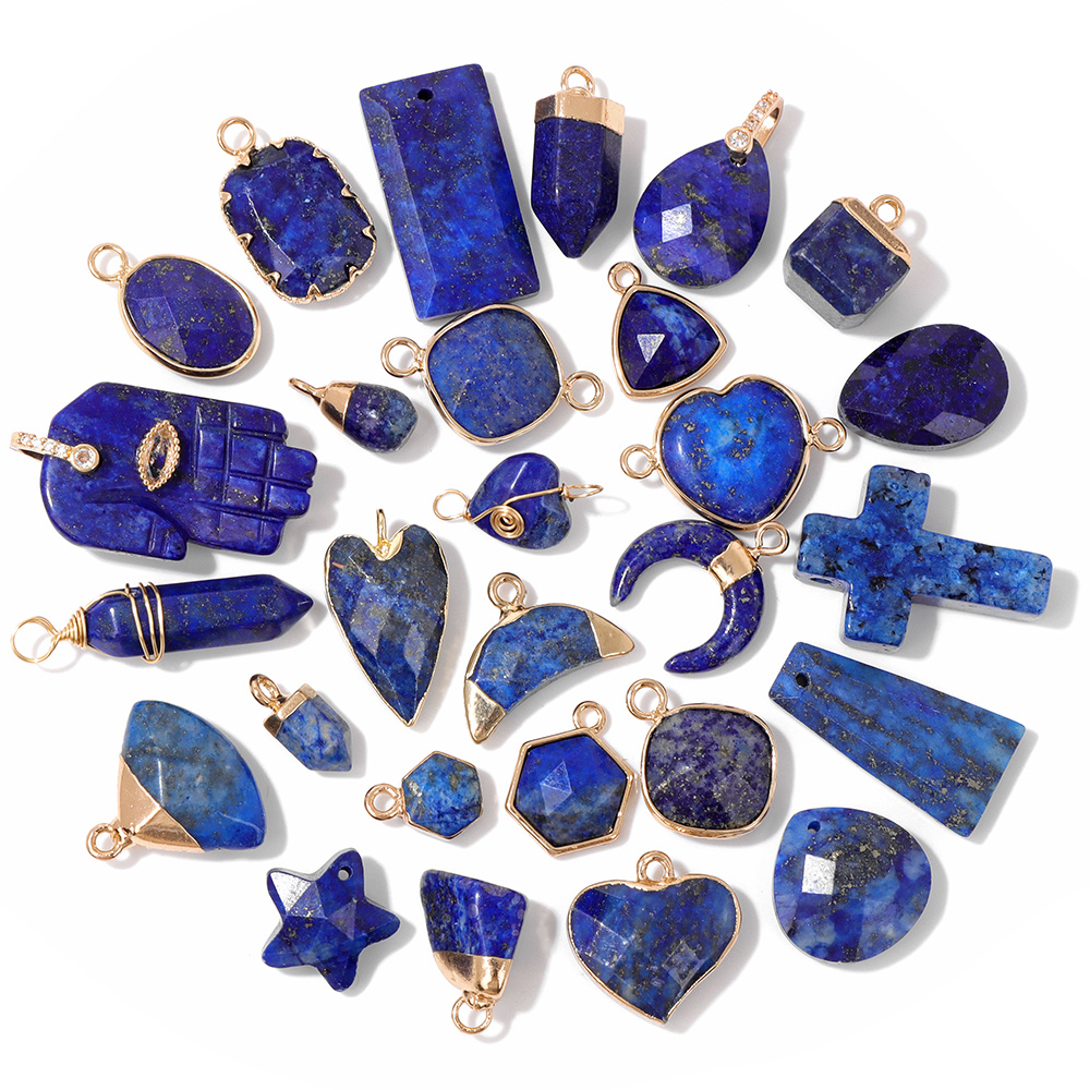 5PCS/lot Lapis Lazuli Stone Pe - Jewelry Making Gemstones ulasan dan harga