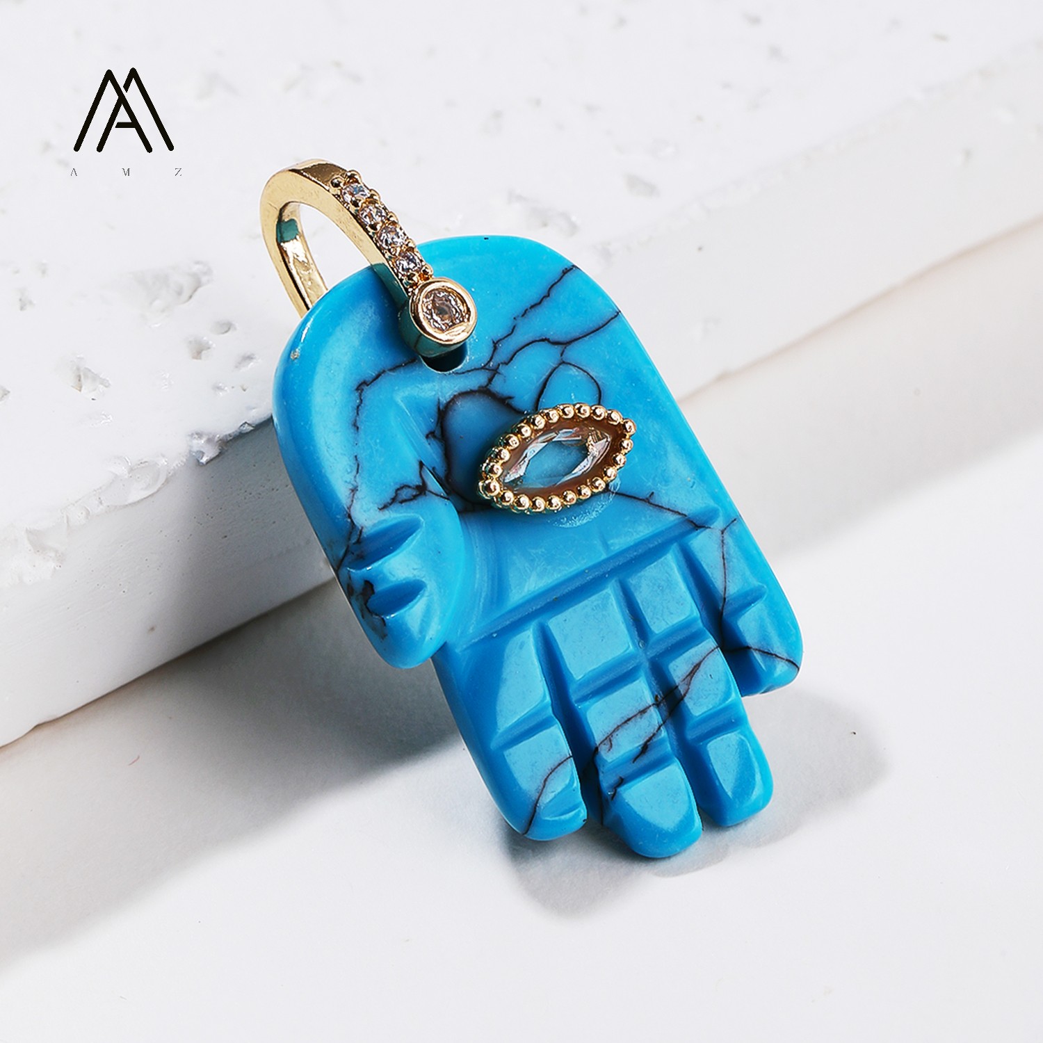1/3/5/10pcs Hamsa Fatima Hand  - Jewelry Making Gemstones ulasan dan harga
