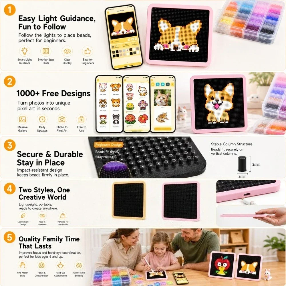 LED Smart Fuse Bead Pegboard,  - Jewelry Making Board ulasan dan harga