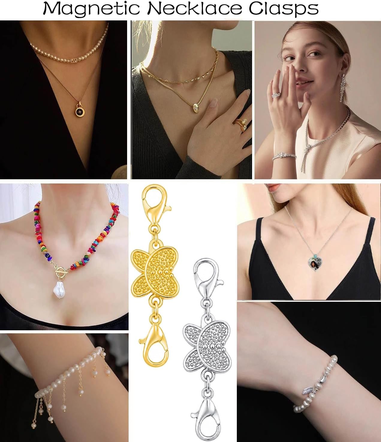 Butterfly Magnetic Necklace Cl - Lobster Clasp Silver ulasan dan harga